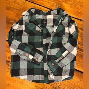 Sonoma Kids Plaid Button-Down Shirt - Green, Black, and White